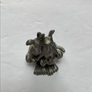 Silver Kangaroo Figurine